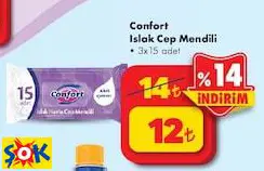 CONFORT ISLAK CEP MENDİLİ 3X15 ADET CONFORT ISLAK CEP MENDİLİ 3X15 ADET